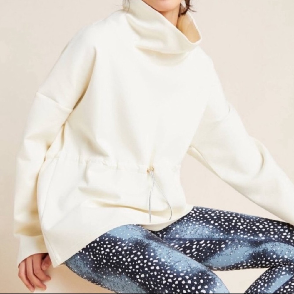 Cream Varley Barton Sweatshirt Cowl Neck Size XL Extra Large Anthropologie